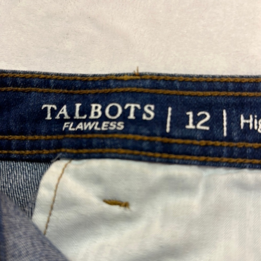 Talbots Flawless High-Waist Wise Crop Denim Patch Front Pocket Crop Jean Size 12 - Picture 5 of 11